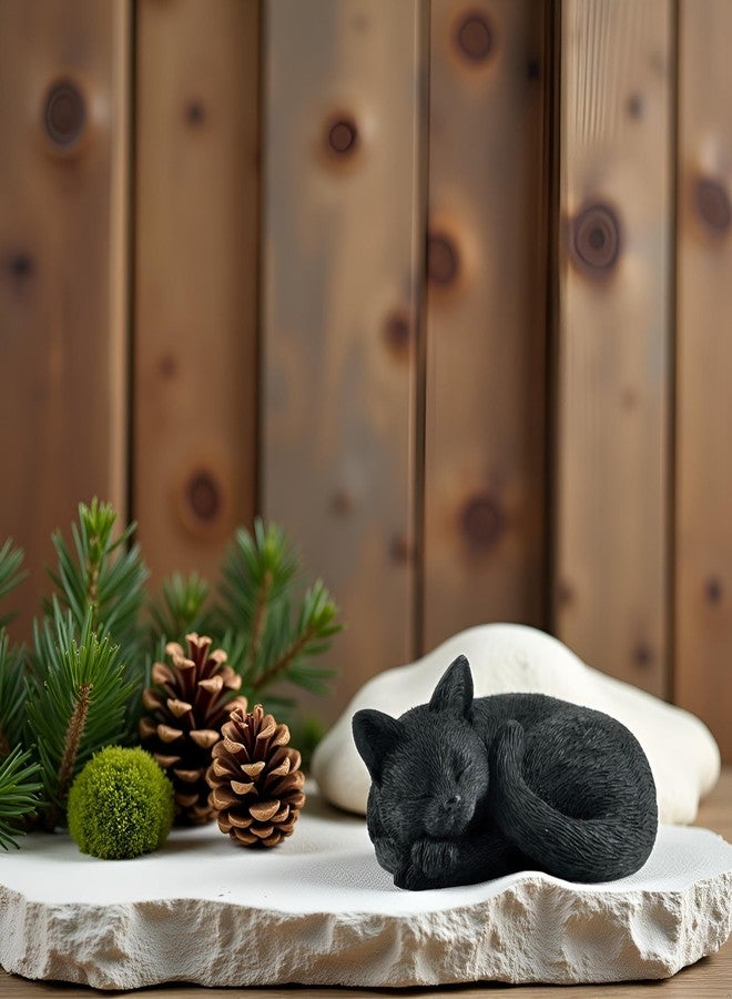 JFSM INC. 3" Sleeping Black Cat Curled Up Hand Painted Mini Figurine - Image 5